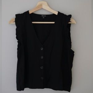 Madewell Linen Black Top